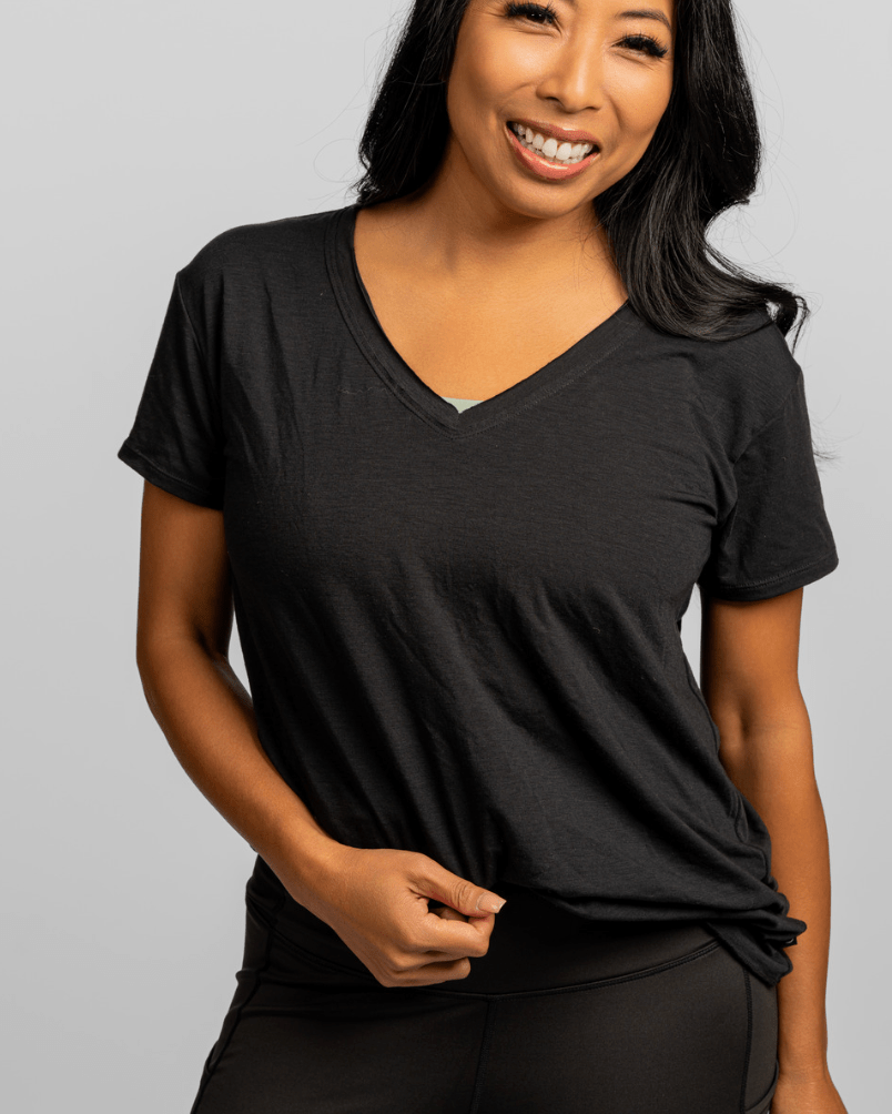 Hello Sunshine UPF V-Neck – Booya Black